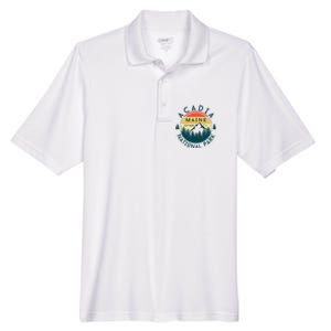 Acadia National Park Maine Mountains Nature Hiking Retro Men's Origin Performance Pique Polo