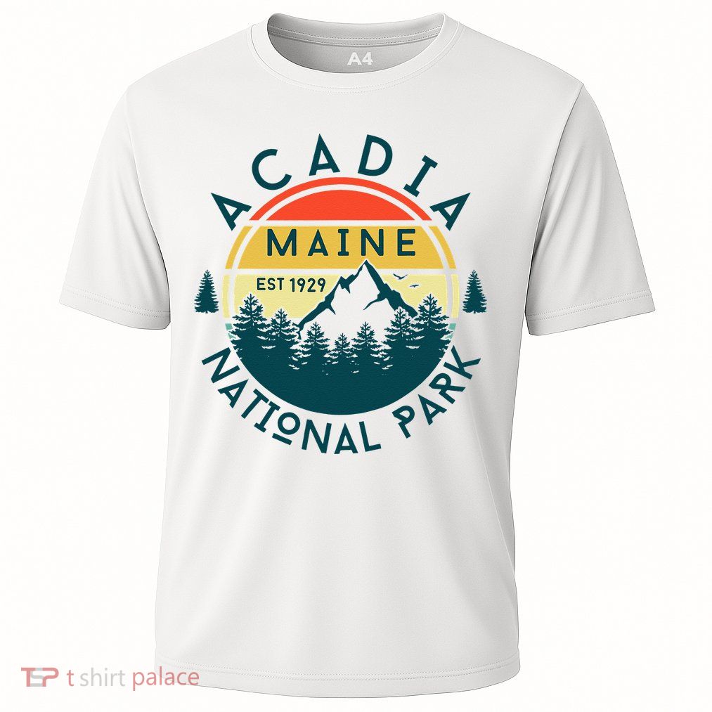 Acadia National Park Maine Mountains Nature Hiking Retro Performance Shirt