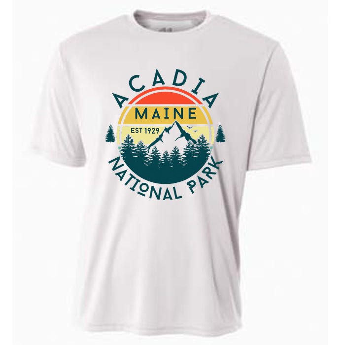 Acadia National Park Maine Mountains Nature Hiking Retro Cooling Performance Crew T-Shirt