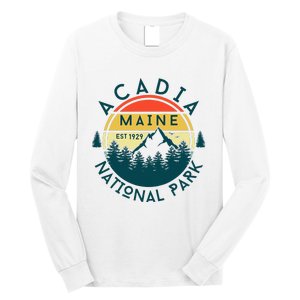 Acadia National Park Maine Mountains Nature Hiking Retro Long Sleeve Shirt