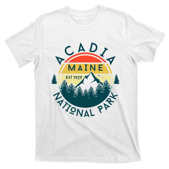 Acadia National Park Maine Mountains Nature Hiking Retro T-Shirt