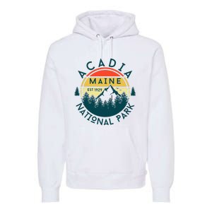 Acadia National Park Maine Mountains Nature Hiking Retro Premium Hoodie