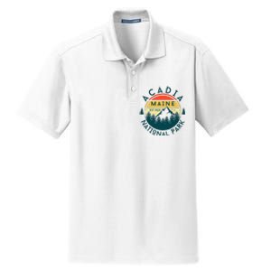 Acadia National Park Maine Mountains Nature Hiking Retro Dry Zone Grid Polo