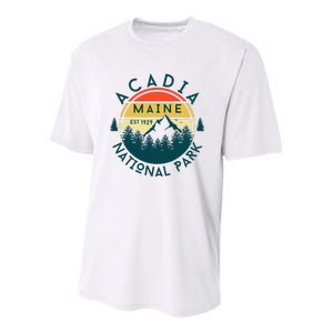 Acadia National Park Maine Mountains Nature Hiking Retro Youth Performance Sprint T-Shirt