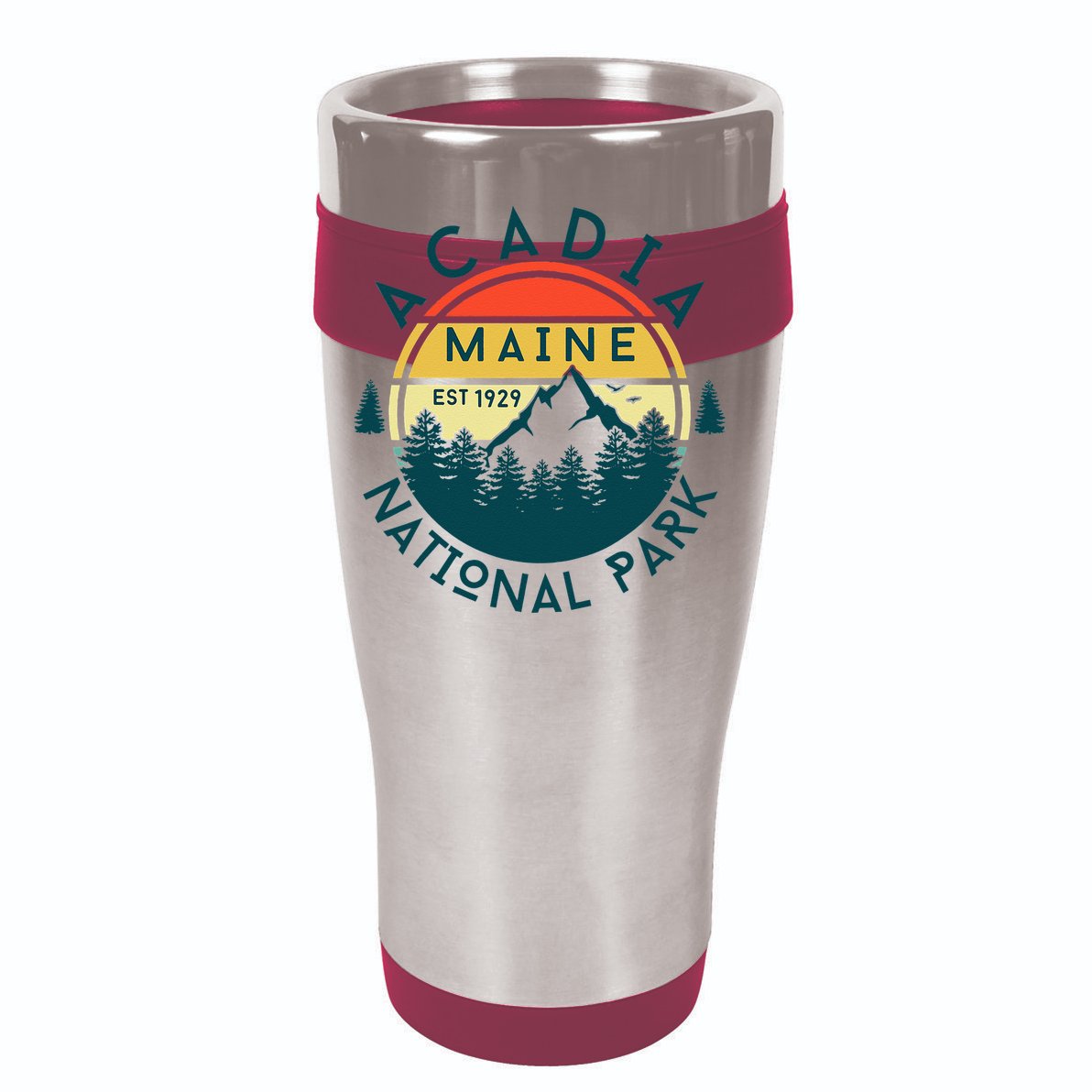 Acadia National Park Maine Mountains Nature Hiking Retro Cropped Pullover Crew