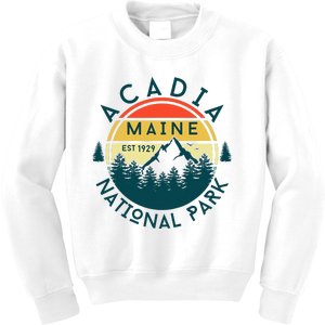 Acadia National Park Maine Mountains Nature Hiking Retro Kids Sweatshirt