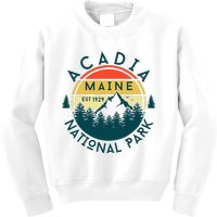 Acadia National Park Maine Mountains Nature Hiking Retro Kids Sweatshirt