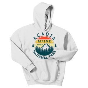 Acadia National Park Maine Mountains Nature Hiking Retro Kids Hoodie