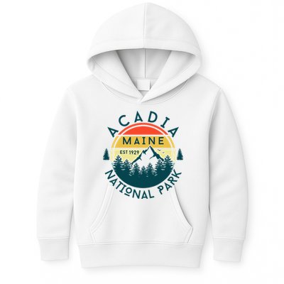 Acadia National Park Maine Mountains Nature Hiking Retro Kids Hoodie