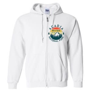 Acadia National Park Maine Mountains Nature Hiking Retro Full Zip Hoodie