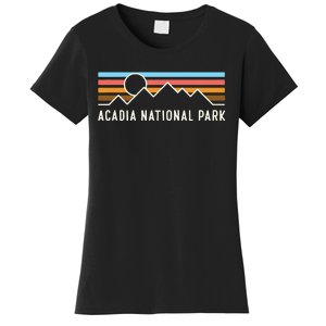 Acadia National Park Retro Mountain Lines Camping Souvenir Women's T-Shirt