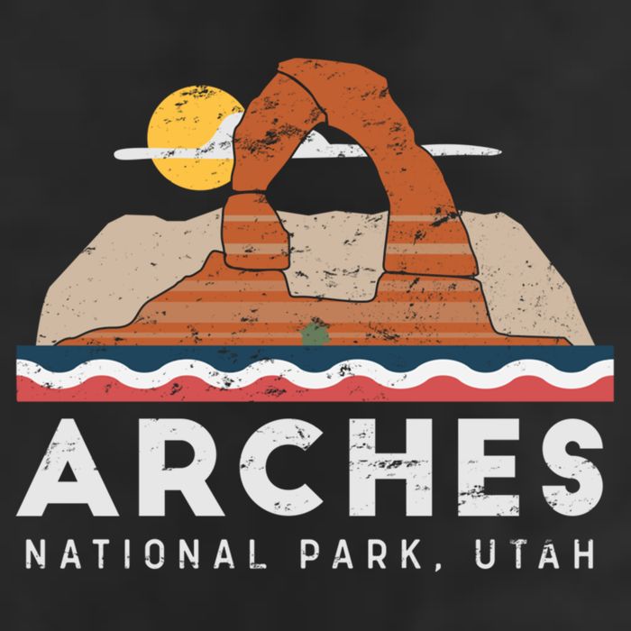 Arches National Park Cool Gift 7 Panel Mesh Trucker Snapback Hat