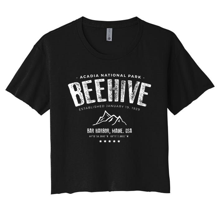 Acadia National Park Beehive Trail Women's Crop Top Tee