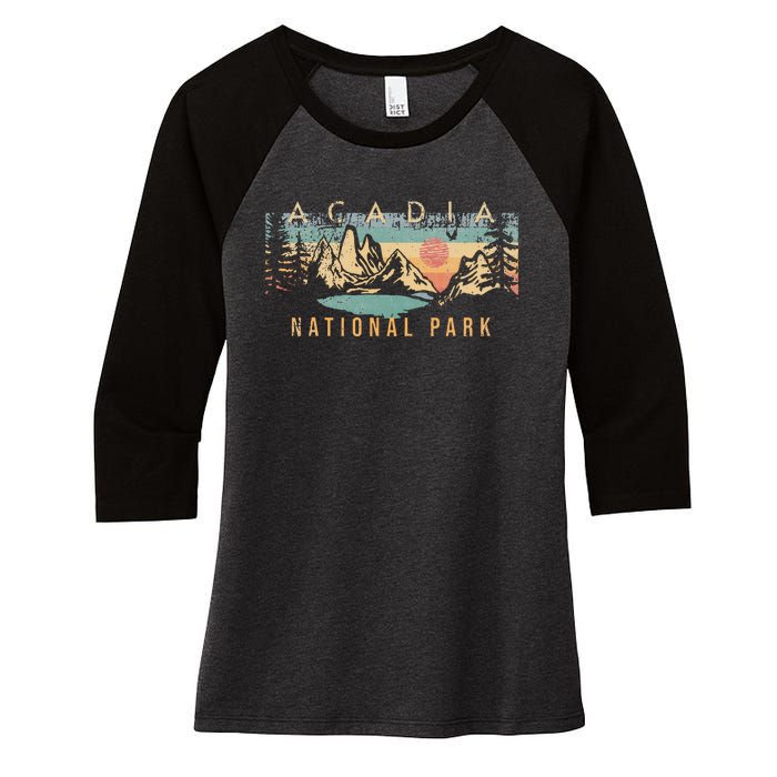 Acadia National Park Women's Tri-Blend 3/4-Sleeve Raglan Shirt