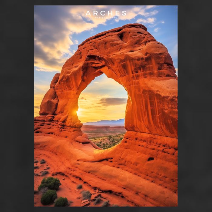 Arches National Park Photographic 7 Panel Mesh Trucker Snapback Hat