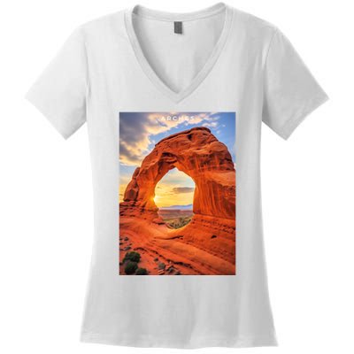 Arches National Park Photographic Women's V-Neck T-Shirt