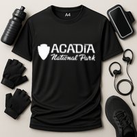 Acadia National Park Retro Arrowhead Wordmark Cooling Performance Crew T-Shirt