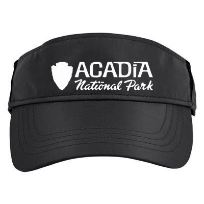 Acadia National Park Retro Arrowhead Wordmark Adult Drive Performance Visor
