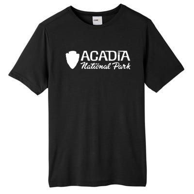 Acadia National Park Retro Arrowhead Wordmark Tall Fusion ChromaSoft Performance T-Shirt