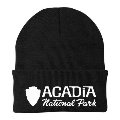 Acadia National Park Retro Arrowhead Wordmark Beanie