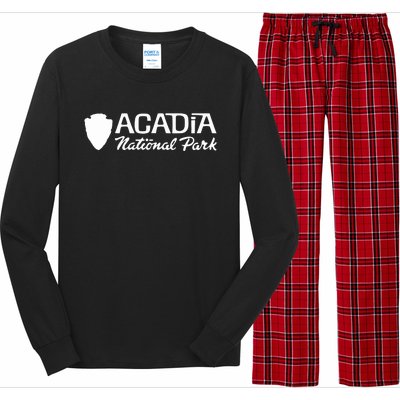 Acadia National Park Retro Arrowhead Wordmark Long Sleeve Pajama Set