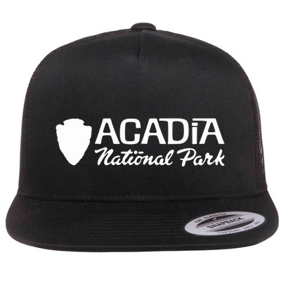 Acadia National Park Retro Arrowhead Wordmark Flatbill Hat