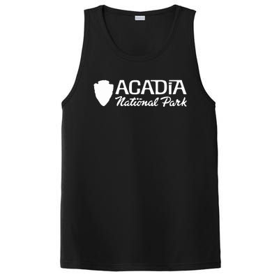 Acadia National Park Retro Arrowhead Wordmark PosiCharge Competitor Tank