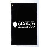 Acadia National Park Retro Arrowhead Wordmark Golf Towel