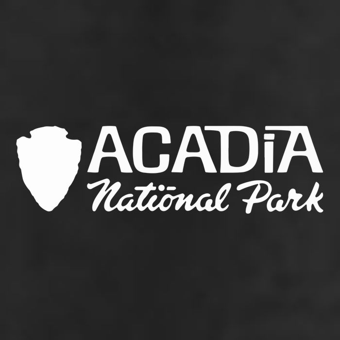 Acadia National Park Retro Arrowhead Wordmark Golf Towel