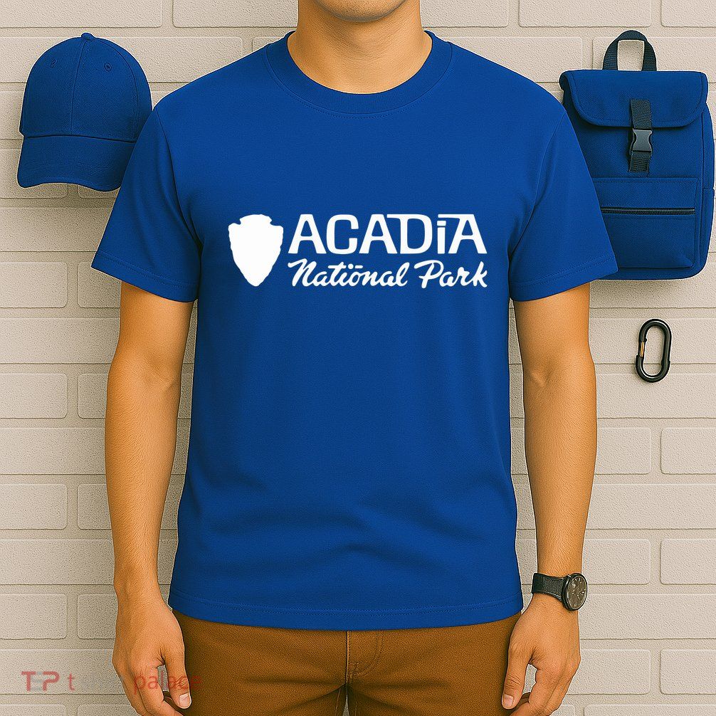 Acadia National Park Retro Arrowhead Wordmark T-Shirt