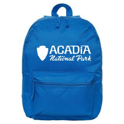 Acadia National Park Retro Arrowhead Wordmark 16 in Basic Backpack