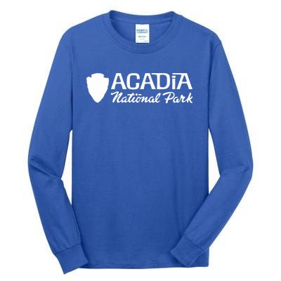 Acadia National Park Retro Arrowhead Wordmark Tall Long Sleeve T-Shirt