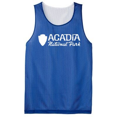 Acadia National Park Retro Arrowhead Wordmark Mesh Reversible Basketball Jersey Tank