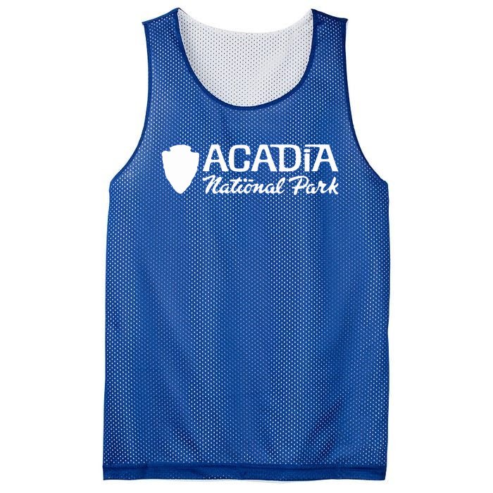 Acadia National Park Retro Arrowhead Wordmark Mesh Reversible Basketball Jersey Tank