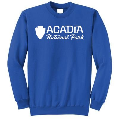 Acadia National Park Retro Arrowhead Wordmark Tall Sweatshirt