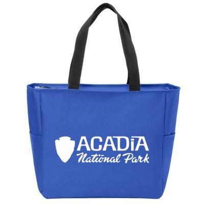 Acadia National Park Retro Arrowhead Wordmark Zip Tote Bag