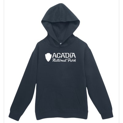 Acadia National Park Retro Arrowhead Wordmark Urban Pullover Hoodie