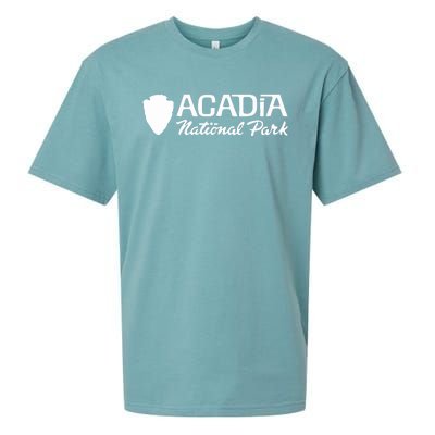 Acadia National Park Retro Arrowhead Wordmark Sueded Cloud Jersey T-Shirt