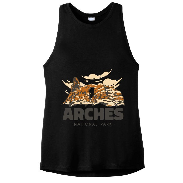 Arches National Park Utah Ladies PosiCharge Tri-Blend Wicking Tank