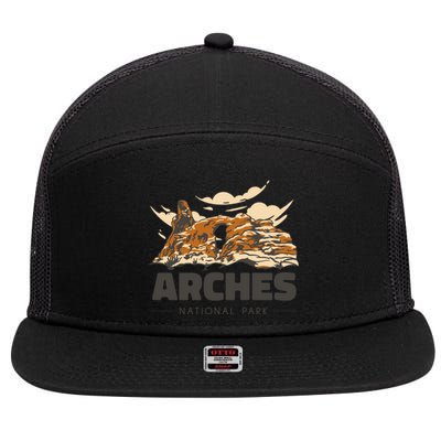 Arches National Park Utah 7 Panel Mesh Trucker Snapback Hat