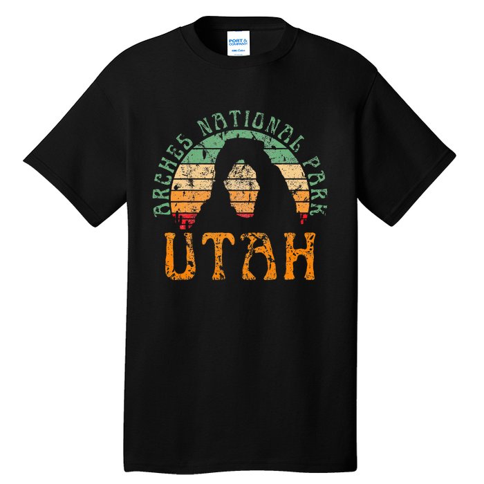 Arches National Park Utah Desert Arch Retro Sunset Vintage Tall T-Shirt