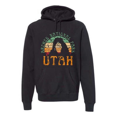 Arches National Park Utah Desert Arch Retro Sunset Vintage Premium Hoodie