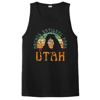 Arches National Park Utah Desert Arch Retro Sunset Vintage PosiCharge Competitor Tank