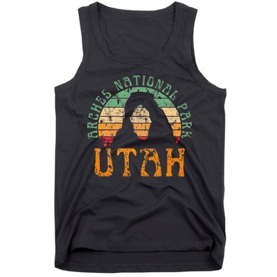 Arches National Park Utah Desert Arch Retro Sunset Vintage Tank Top