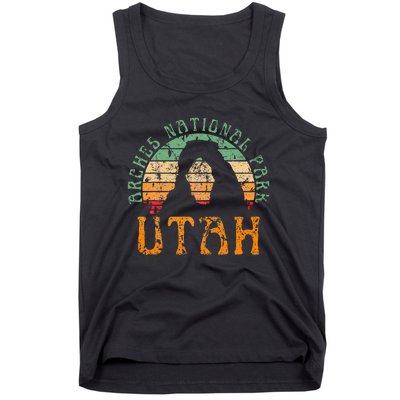 Arches National Park Utah Desert Arch Retro Sunset Vintage Tank Top