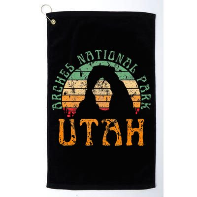Arches National Park Utah Desert Arch Retro Sunset Vintage Golf Towel