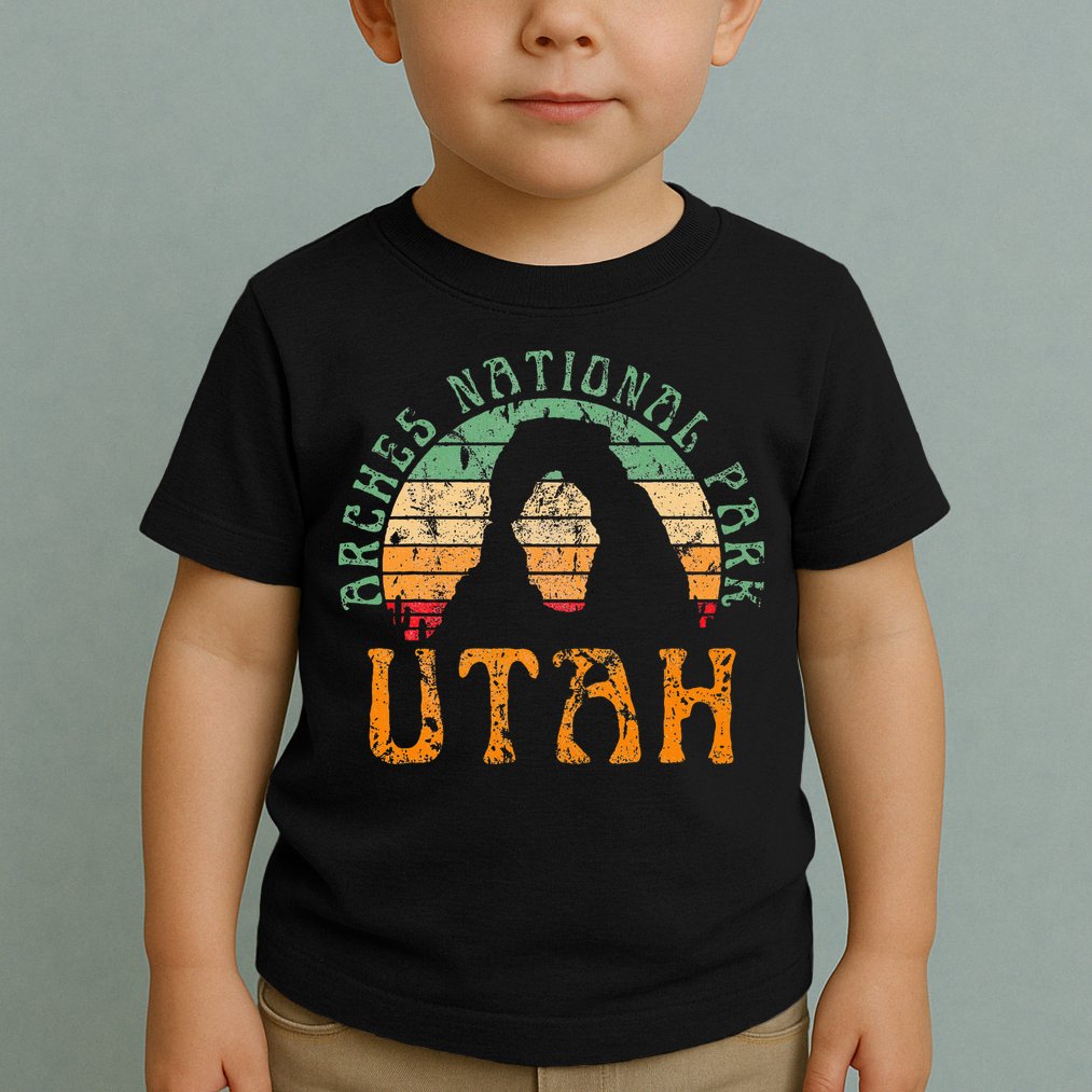 Arches National Park Utah Desert Arch Retro Sunset Vintage Toddler T-Shirt