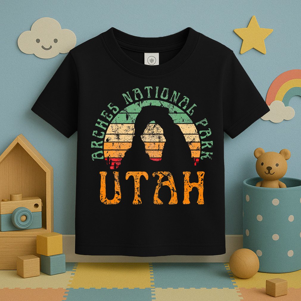 Arches National Park Utah Desert Arch Retro Sunset Vintage Toddler T-Shirt