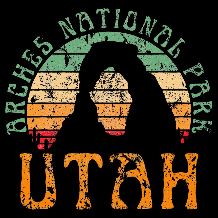 Arches National Park Utah Desert Arch Retro Sunset Vintage Womens T-Shirt