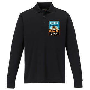 Arches National Park Performance Long Sleeve Polo